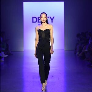 Deity New York Designer Sheer straight leg trousers